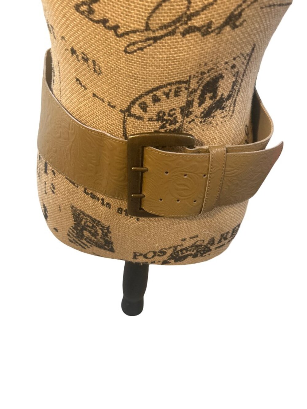 Y2K Newport News Tan Embossed Tooled Leather Wide Belt Vintage Size Small NWT